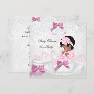 Invitation Fête de naissance de bébé fille afro-américaine Ta