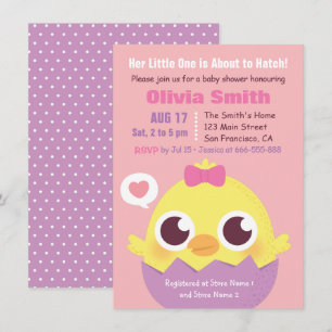 Invitation Fête de naissance de bébé fille - Un adorable pous