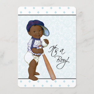 Invitation Fête de naissance de bébé garçon Afro-Américain av
