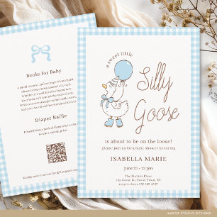 Invitation Fête de naissance de bébé garcon douce petite oie 