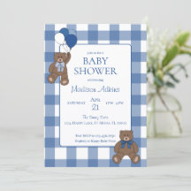 Fête de naissance de bébé garçon ourson bleu Baby