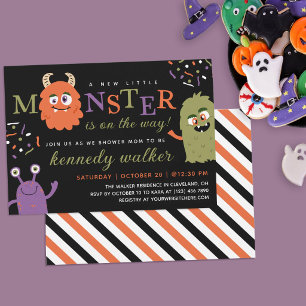 Invitation Fête de naissance de bébé Little Monster Halloween