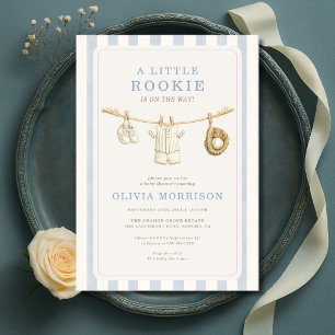 Invitation Fête de naissance de bébé Little Rookie Baseball