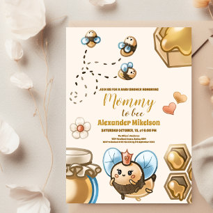 Invitation Fête de naissance de bébé Maman abeille