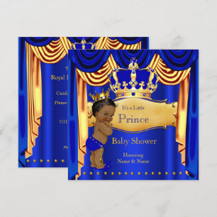 Invitation Fête de naissance de bébé prince royal Couronne bl