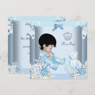 Invitation Fête de naissance de bébé prince vintage afro-amér