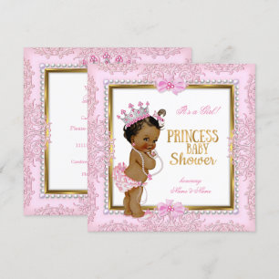Invitation Fête de naissance de bébé princesse ethnique Or Ro