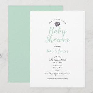 Invitation Fête de naissance de couple Pebble Heart / Saupoud