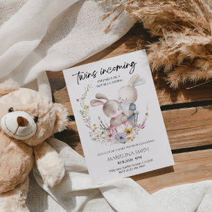 Invitation Fête de Naissance de Jumeaux - Fête de Bébé Jumeau