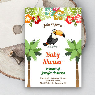 Invitation Fête de naissance de la jungle tropicale Toucan