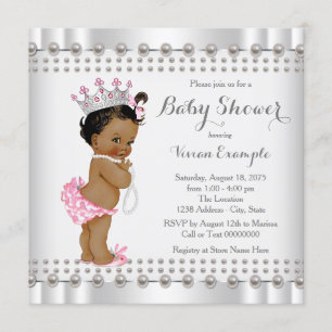 Invitation Fête de naissance de la princesse ethnique perle h