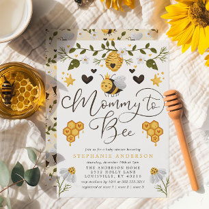 Invitation Fête de naissance de l'abeille en nid d'abeille Bo