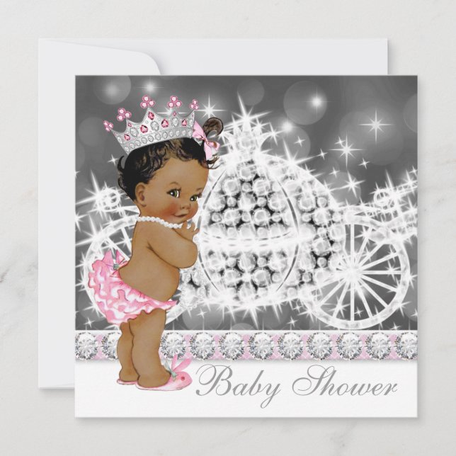 Invitation Fête de naissance de princesse ethnique afro-améri (Devant)