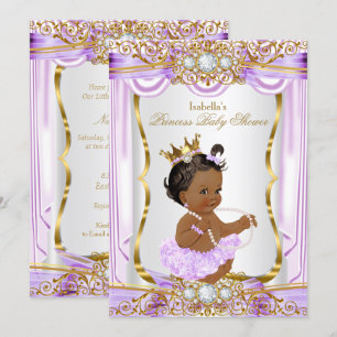 Invitation Fête de naissance de princesse ethnique Soie viole
