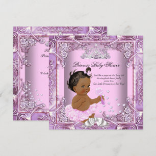 Invitation Fête de naissance de princesse rose violet Tutu Et