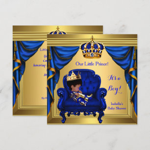 Invitation Fête de naissance d'un bébé garçon ethnique Prince