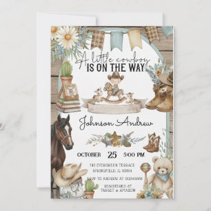 Invitation Fête de naissance d'un petit cow-boy pour garçon