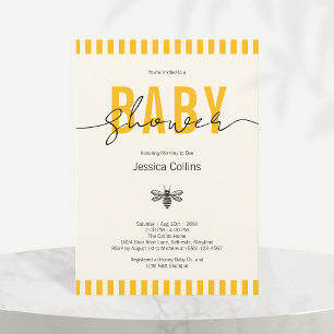 Invitation Fête de naissance élégante et neutre pour la futur