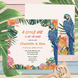Invitation Fête de Naissance Exotique Jungle Tropicale Perroq
