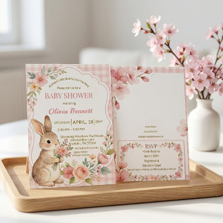 Invitation Fête de Naissance Fille aux Fleurs de Cottagecore