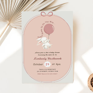 Invitation Fête de Naissance Fille Lapin Rose