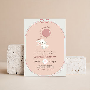 Invitation Fête de Naissance Fille Lapin Rose