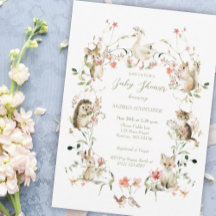 Fête de naissance Fleur sauvage Aquarelle Animaux 