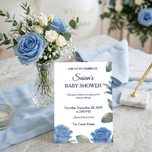 Invitation Fête de naissance garçon Rose Bleu Français Beaux-