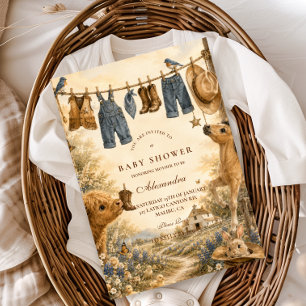 Invitation Fête de naissance garçon western boho fantaisiste