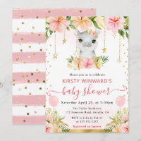 Fête de naissance hippopotame jungle florale aquar