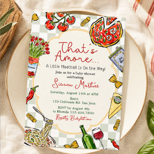 Invitation Fête de naissance italienne C'est l'amour