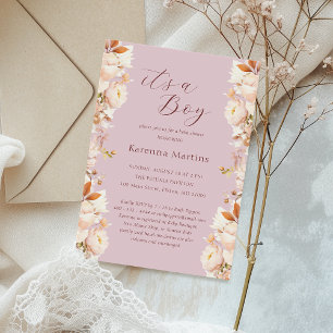 Invitation Fête de naissance Lavande Florale Automne C'est un