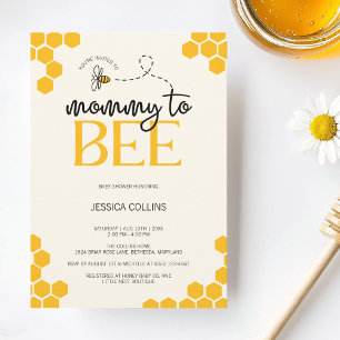Invitation Fête de naissance moderne et neutre pour 'Mommy to
