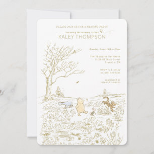 Invitation Fête de naissance nichée Disney Winnie l'Ourson