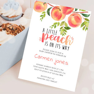 Invitation Fête de naissance Peach Books
