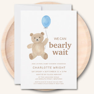 Invitation Fête de naissance pour un garçon Ourson