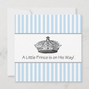 Invitation Fête de naissance Prince Bébé Garçon