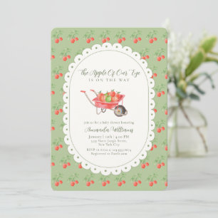 Invitation Fête de naissance Rustique Apple Of Our Eye pour l