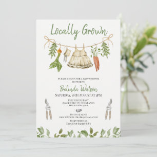 Invitation Fête de naissance Rustique Vert Filles Produit Loc