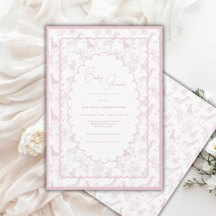 Invitation Fête de naissance Safari Vintage Rose