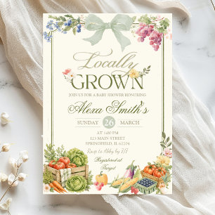 Invitation Fête de naissance Sage Farmers Market produits loc