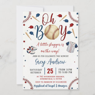 Invitation Fête de naissance Simple baseball Sports Personnal
