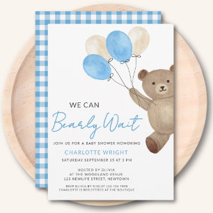 Invitation Fête de naissance Teddy Bear Boy