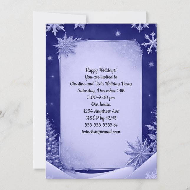 Invitation Fête de neige de Noël (Devant)