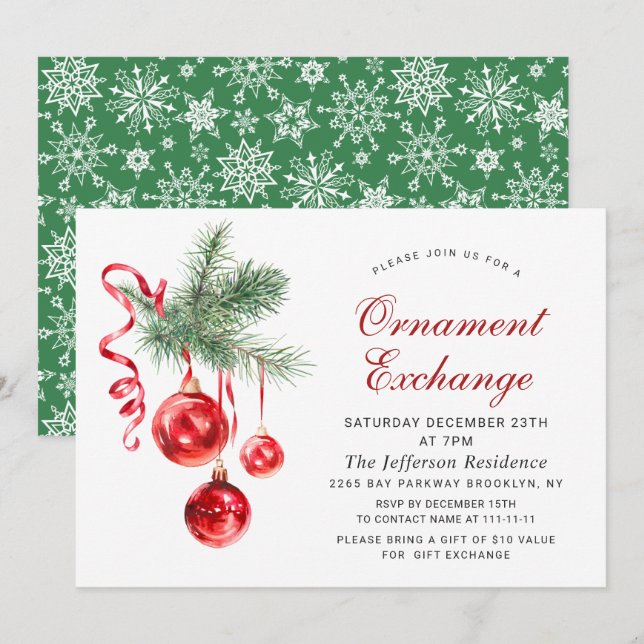 Invitation Fête de Noël (Devant / Derrière)