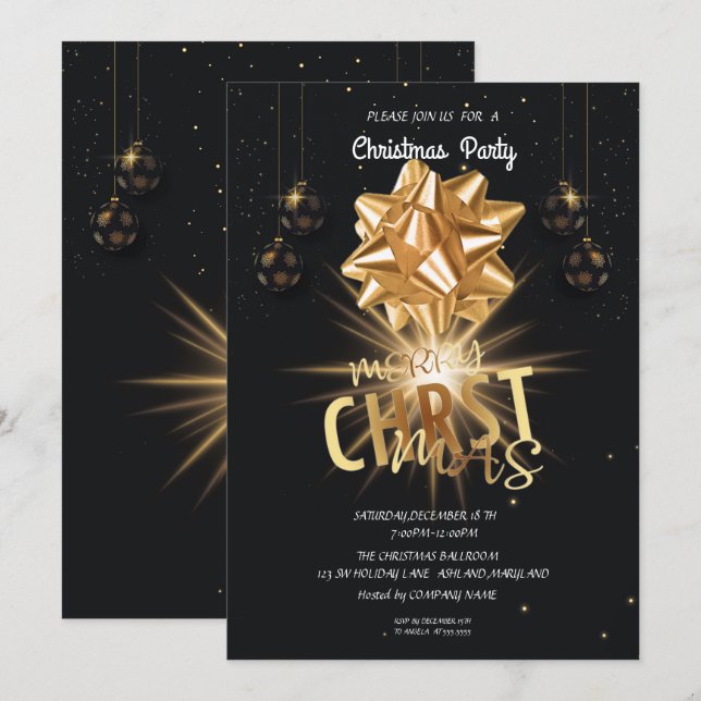Invitation fête de Noël (Devant / Derrière)
