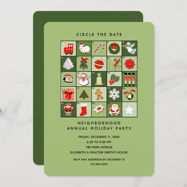 Invitation Fête de Noël (Devant / Derrière)