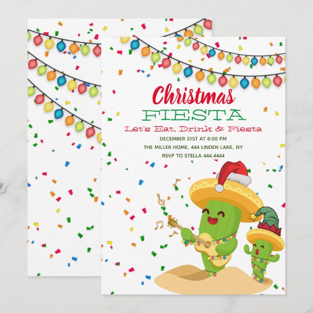Invitation Fête de Noël (Devant / Derrière)