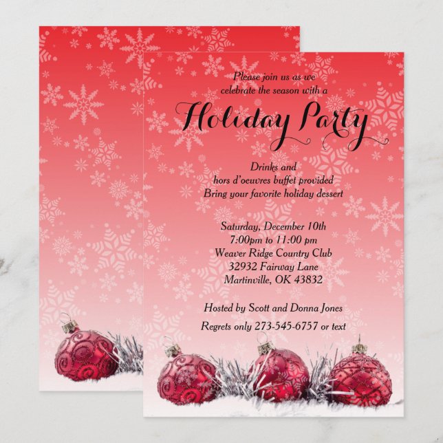Invitation Fête de Noël (Devant / Derrière)