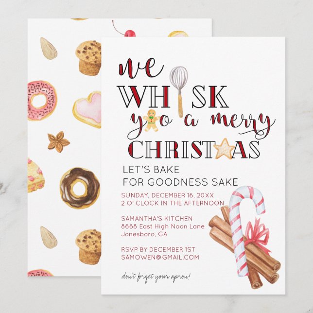 Invitation Fête de Noël (Devant / Derrière)